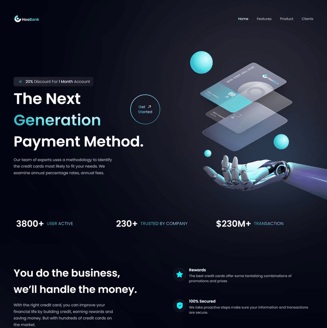 Hoo Bank - A UI implementation for a bank website